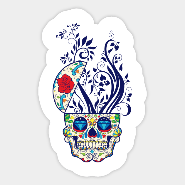 Sprouting Skull Sticker by SerialWordAbuser